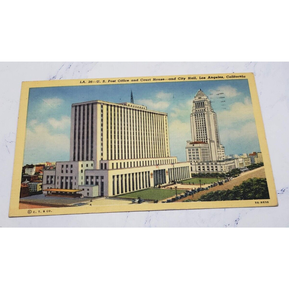 Postcard New Post Office and Federal Building Los Angeles California 1948
